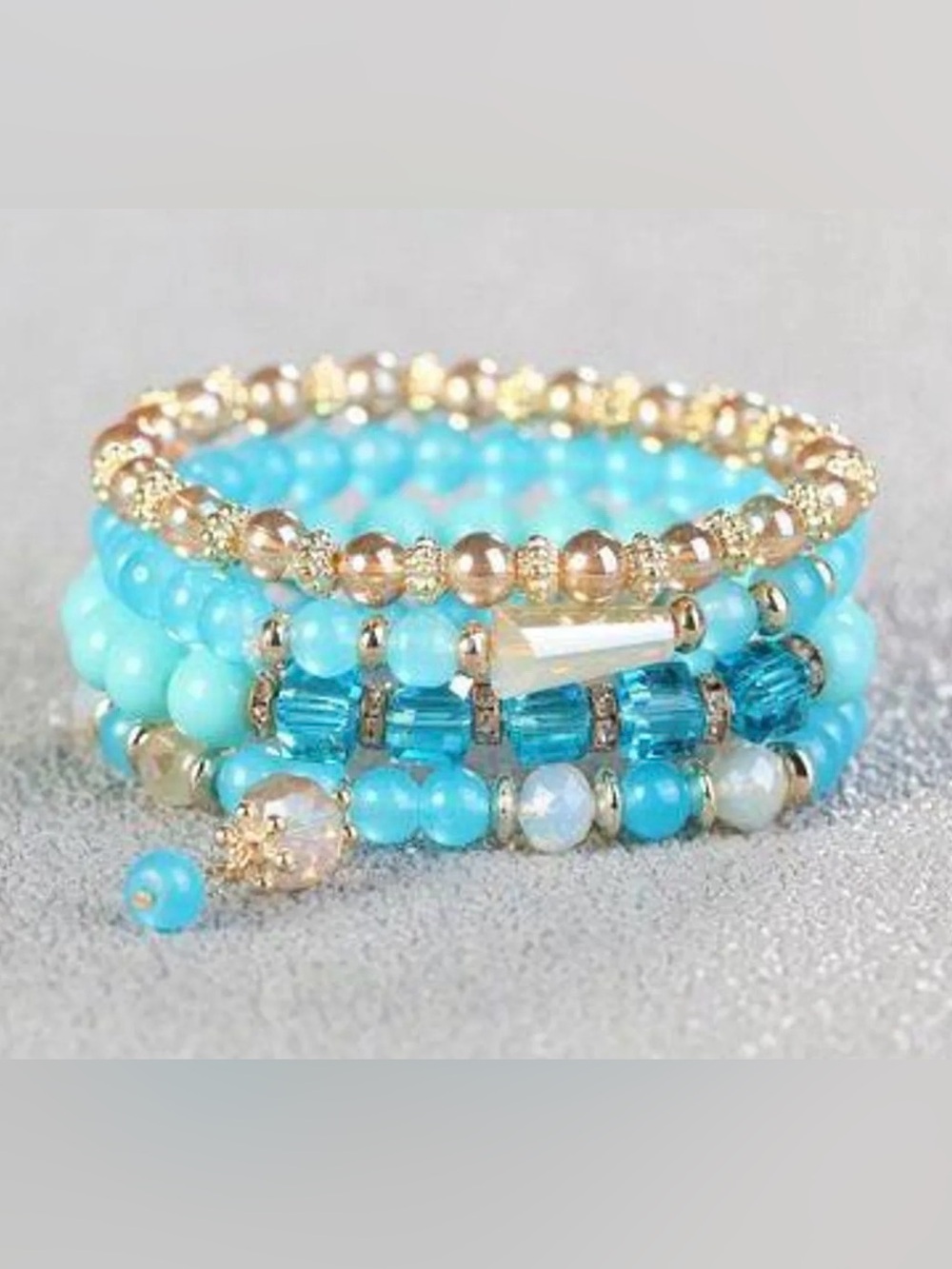 Turquoise Bohemian Multilayer Beaded Stackable Bracelet Set